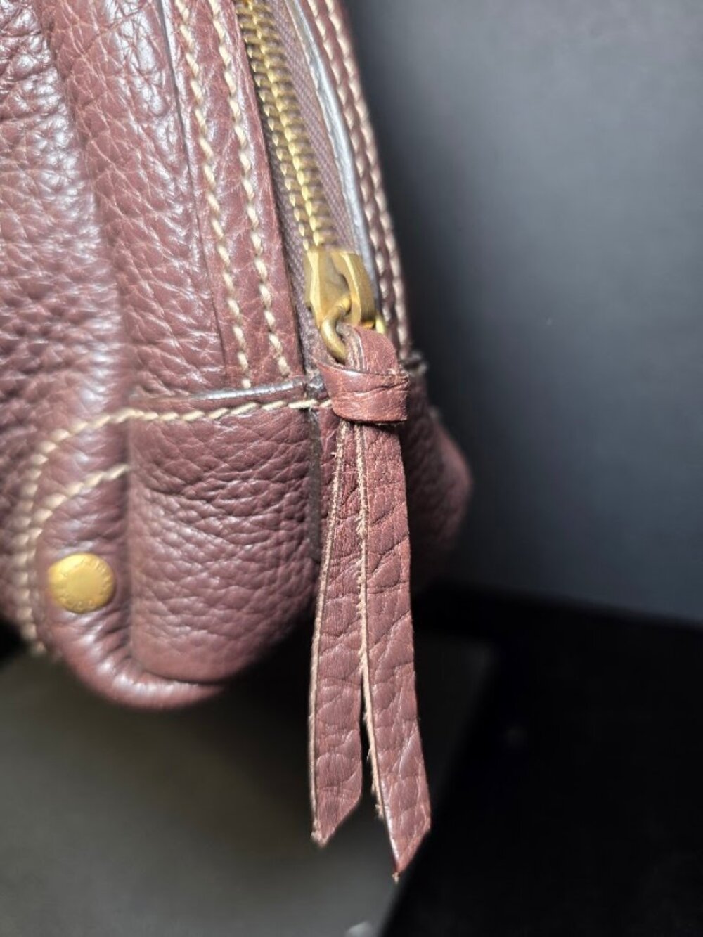 Dolce & Gabbana Brown Pebbled Kisslock Mini Satchel Authenticated - Picture 4 of 8